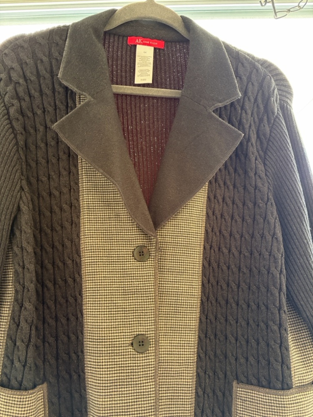 Anne Klein Black Ribbed Knit Jacket - Picture 2 of 5
